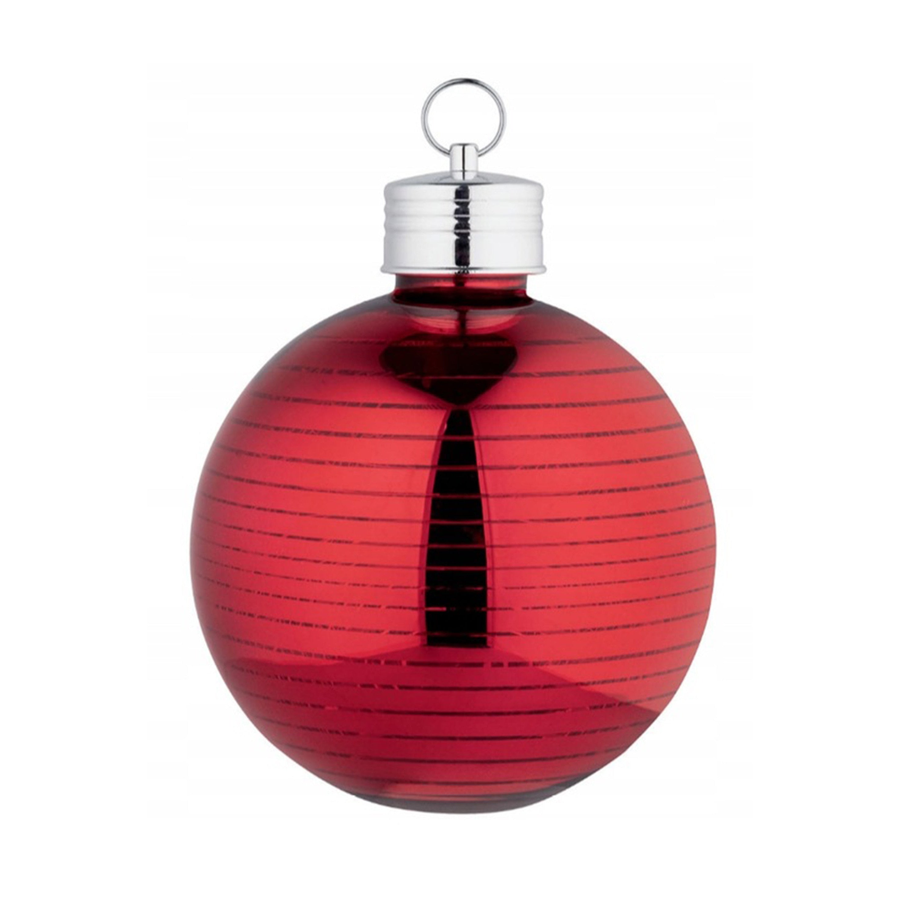 Festive Glass Christmas LED Ball with Warm White Light